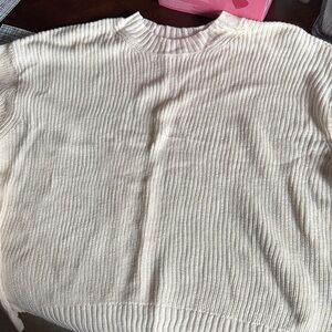 American Eagle Outfitters Cream Ribbed Sweater